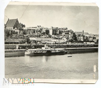Duże zdjęcie W-wa - Wisła - Stare Miasto - statek - 1955