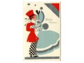 1935 Nowy Rok po holendersku Art Deco pocztówka