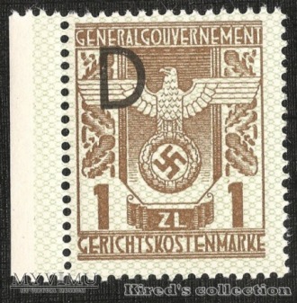 Duże zdjęcie Gerichtskostenmarke 1 złoty "D"