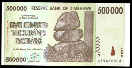 Duże zdjęcie Zimbabwe, 500 000 Dollars 2008r