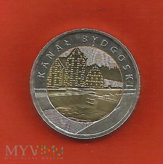 Moneta Polska 5 złotych, 2015 Kanał Bydgoski