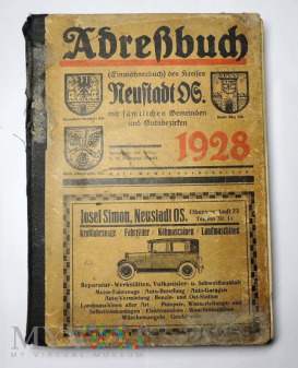 Książka Adresbuch kreis Neustadt OS. 1928