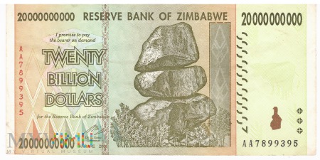 Zimbabwe - 20 000 000 000 dolarów (2008)