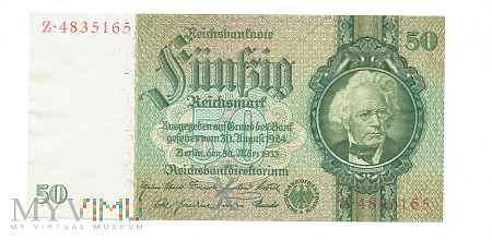 Niemcy - 50 mark, 1933r. UNC