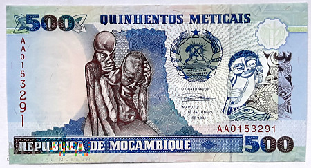 Mozambik 500 meticas 1991