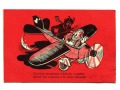 Diabeł i samolot - pocztówka z epoki aeroplanu