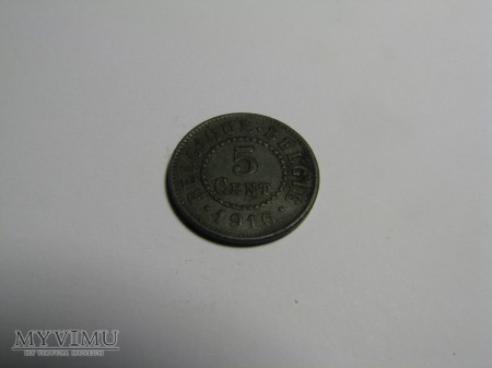Duże zdjęcie 5 centów Belgia1916