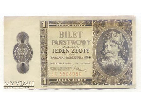 Duże zdjęcie 1 złoty 1938