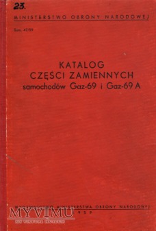 GAZ-69 GAZ-69A. Katalog części z 1959 r.