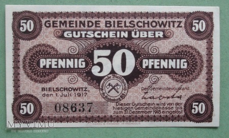50 Pfennig 1917 r - Bielschowitz - Bielszowice