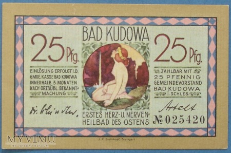 Duże zdjęcie 25 Pfennig 1921 r - Bad Kudowa - Kudowa Zdroj