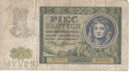 5 zł 1941r''Młynarka''