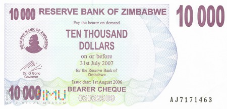 Zimbabwe - 10 000 dolarów (2006)