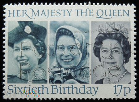 Duże zdjęcie Elżbieta II 60 urodziny 1986