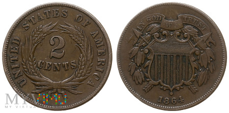 2 centy, 1864, moneta obiegowa (I)