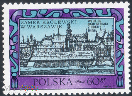Znaczek Zamek Królewski w Warszawie 60 gr 1972 r.