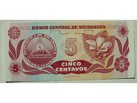 Nikaragua- 5 Złotych Kordob UNC