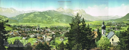 Garmisch-Partenkirchen pocztówka panoram. 36x14