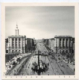Duże zdjęcie W-wa - ul. Marszałkowska MDM - 1955