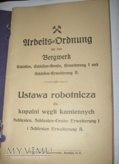 Regulamin Pracy-kopalnia Schlesien - 1905