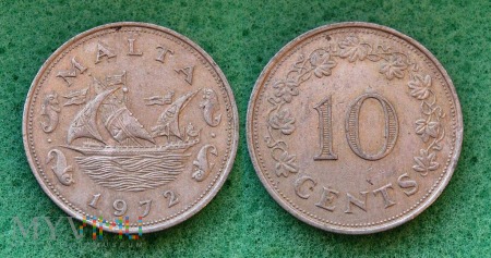 Malta, 10 Centów 1972
