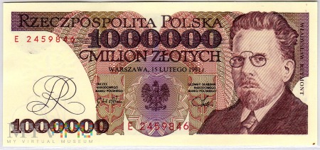 MC 189 -1000000 Złotych -1991- seria jednoliterow
