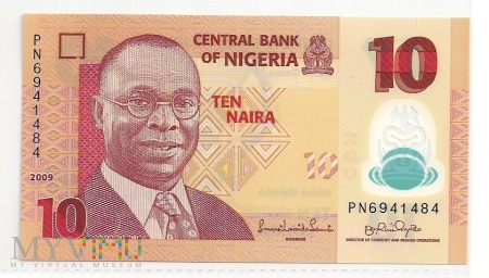 Nigeria .3.Aw.10 naira.2009.P-39a.2