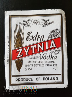 Wódka Żytnia Ekstra 0,75 l. Polmos - Etykieta