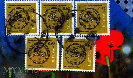5 znaczków stemplowanych z Litwy