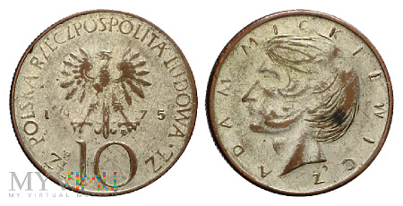 Duże zdjęcie 10 złotych, 1975, fałszerstwo (I)