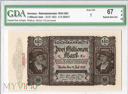 Reichsbanknote 2 mln Mark