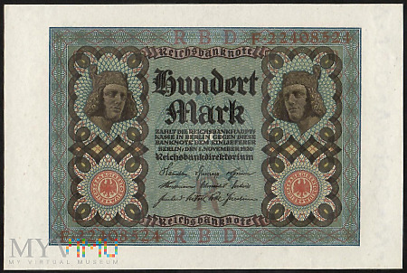 Reichsbanknote 100 mark 01.11.1920 r