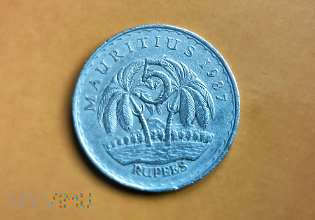 Duże zdjęcie Mauritius: moneta 5 rupees