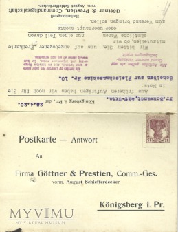 Gottner & Prestien Konigsberg 1920 r.