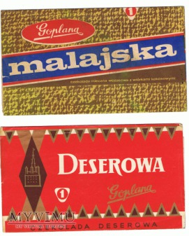Goplana - dwie czekolady - Deserowa i Malajska.