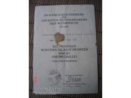 Duże zdjęcie Medaille Winterschlacht im Osten