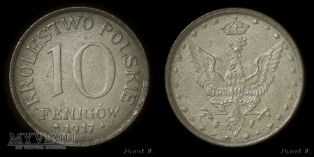 1917 10 fenigów - destrukt (zdwojenie)