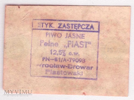 Wrocław, PIWO JASNE Pełne PIAST