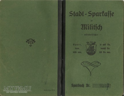 STADT-SPARKASSE ZU MILITSCH 1919-1923 r.