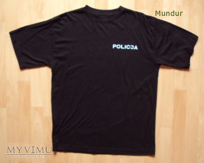 Duże zdjęcie Koszulka czarna policji do munduru ćwiczebnego