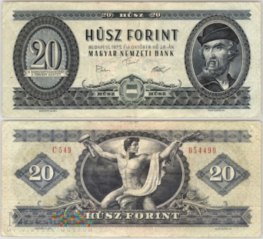Węgry, 20 forint, 1975