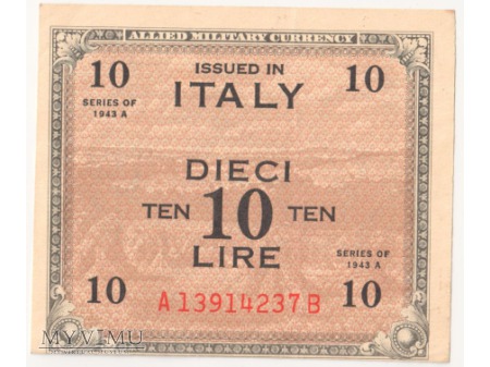 10 LIRE 1943 rok