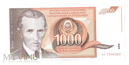 Jugosławia - 1000 dinarów, 1990r.