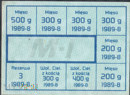 Kartka na mięso 1989 r.