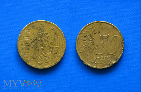 Moneta: 50 euro cent Francja 2001