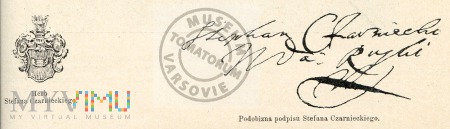 Podpis i herb Stefana Czarnieckiego