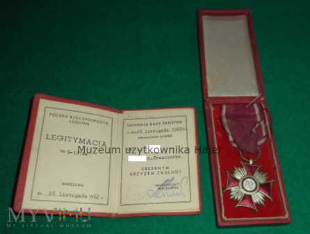 Srebrny Krzyż Zasługi - 1962