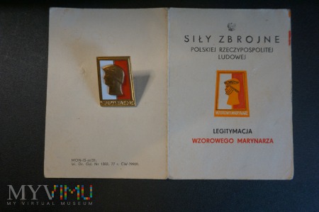 Legitymacja wraz z odznaką Wzorowy Marynarz 1981