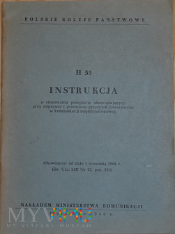 H55-1966 Instrukcja o przewozie tow. w kom. międz.