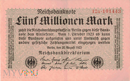 Duże zdjęcie Niemcy - 5 000 000 marek (1923)